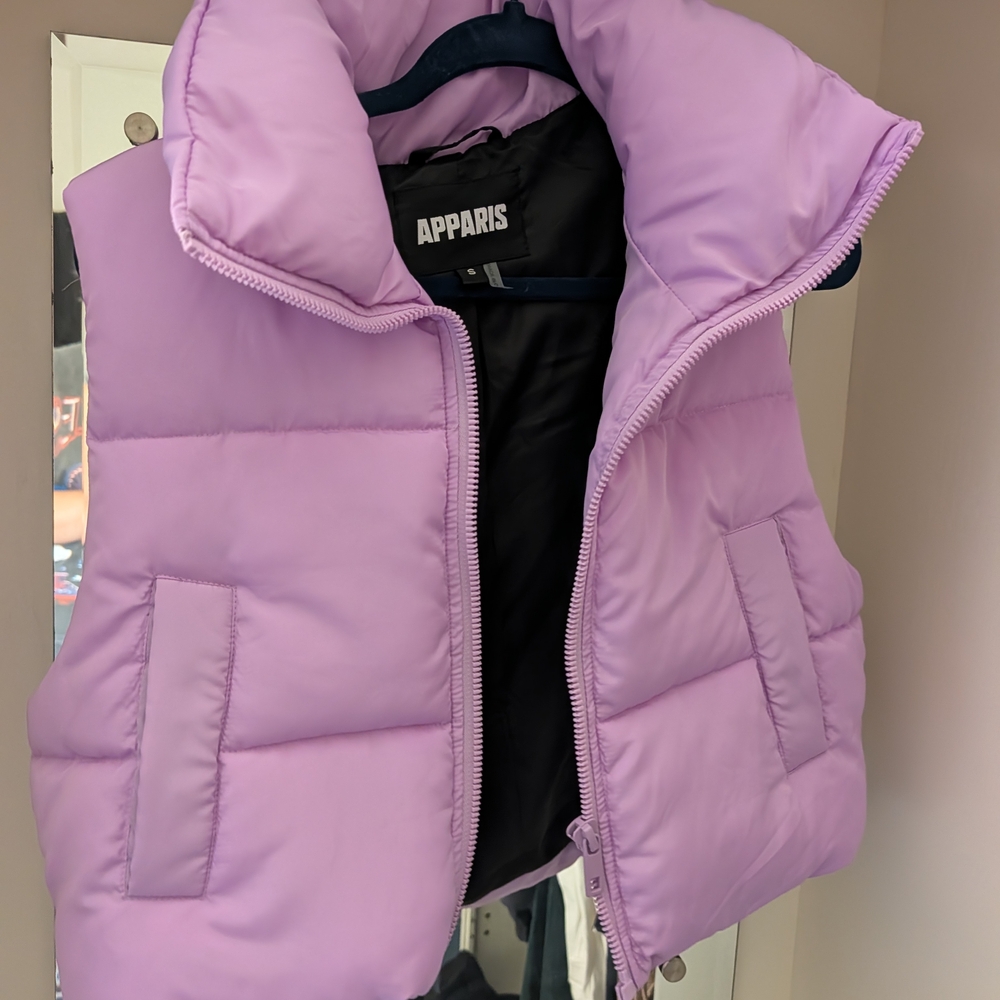 Apparis Light Purple Crop Puffer Vest